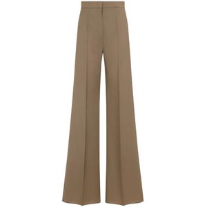Max Mara, Dames, Broeken, Bruin, Maat: XS Wol,