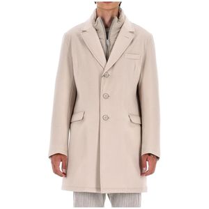 Herno, Heren, Mantels, Beige, Maat: M Wol,