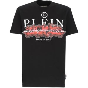 Philipp Plein, Heren, Tops, Zwart, Maat: L Katoen,