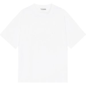 Ganni, Dames, Tops, Wit, Maat: M Katoen,