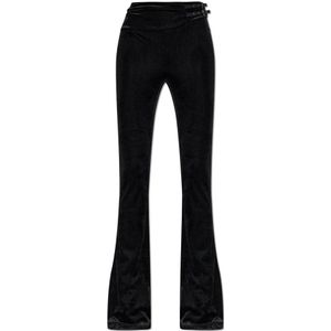 Versace Jeans Couture, Dames, Broeken, Zwart, Maat: XS Velours,