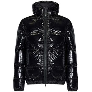 Herno, Heren, Jassen, Zwart, Maat: 2XL Nylon,