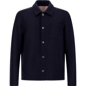 Herno, Heren, Jassen, Blauw, Maat: L Wol,
