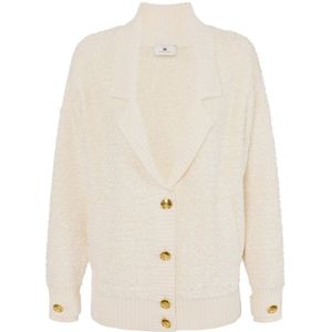 Elisabetta Franchi, Dames, Truien, Beige, Maat: XS Katoen,