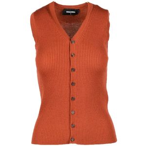 Dsquared2, Dames, Truien, Oranje, Maat: M Wol,