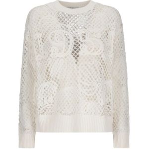 Max Mara, Dames, Truien, Wit, Maat: L Katoen,