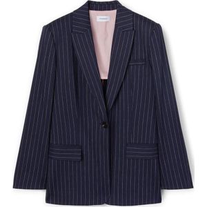 Motivi, Dames, Jassen, Blauw, Maat: L Linnen,