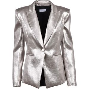 Patrizia Pepe, Dames, Jassen, Grijs, Maat: S Leer,