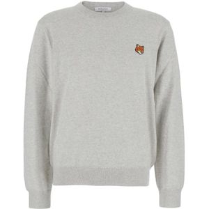 Maison Kitsuné, Heren, Truien, Grijs, Maat: M Wol,