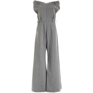 Moschino, Dames, Jumpsuits & Playsuits, Grijs, Maat: S Gabardine,