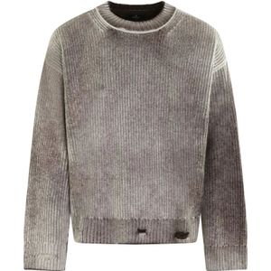 Represent, Heren, Truien, Grijs, Maat: M Katoen,