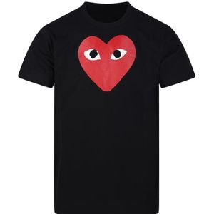 Comme des Garçons Play, Heren, Tops, Zwart, Maat: S Katoen,