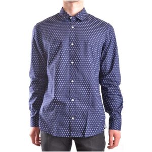 Michael Kors, Heren, Overhemden, Blauw, Maat: 2XL Katoen,