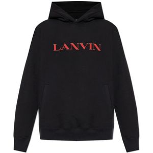 Lanvin, Heren, Sweatshirts & Hoodies, Zwart, Maat: 2XL Katoen,