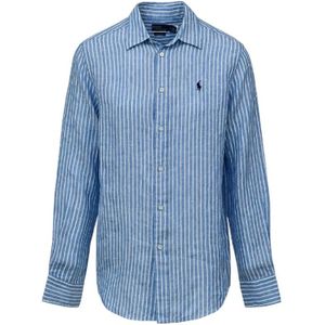 Ralph Lauren, Dames, Blouses & Shirts, Blauw, Maat: L Linnen,