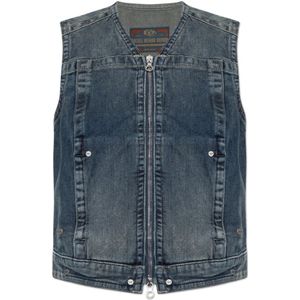 Diesel, Dames, Jassen, Blauw, Maat: L Denim,