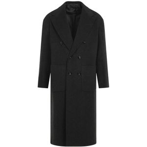 Kiton, Heren, Mantels, Grijs, Maat: M Wol,