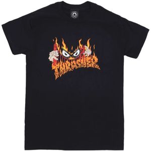 Thrasher, Heren, Tops, Zwart, Maat: L Katoen,