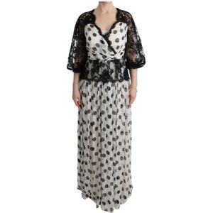 Dolce Gabbana - Jurk - Zwart-wit - Gestippeld - Volledige Lengte