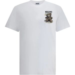 Moschino, Heren, Tops, Wit, Maat: S Katoen,