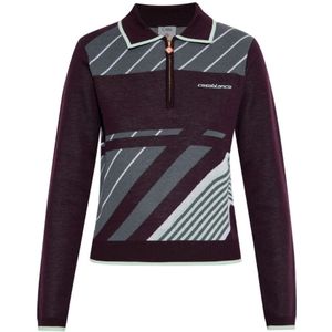 Casablanca - Wool Long Sleeve Polo Shirt - Rood - Dames - Poloshirt