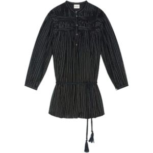 Isabel Marant, Dames, Jurken, Zwart, Maat: 2XS Katoen,