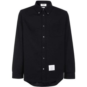 Thom Browne, Heren, Overhemden, Blauw, Maat: L Wol,