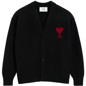 Ami Paris, Heren, Truien, Zwart, Maat: L Wol,