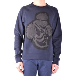 Paolo Pecora, Heren, Sweatshirts & Hoodies, Blauw, Maat: M Katoen,