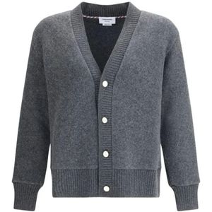 Thom Browne, Heren, Truien, Grijs, Maat: M Wol,