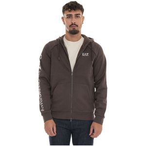 Emporio Armani Ea7, Heren, Sweatshirts & Hoodies, Bruin, Maat: L Katoen,