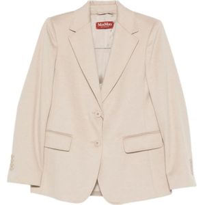 Max Mara Studio, Dames, Jassen, Beige, Maat: S Linnen,