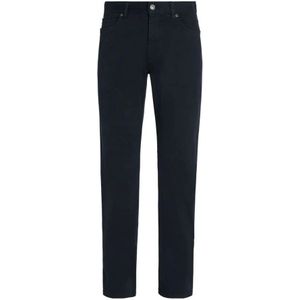 Zegna, Heren, Broeken, Blauw, Maat: W36 Katoen,