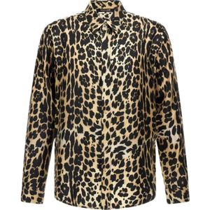 Roberto Cavalli - Overhemden - Lichtbruin - Luipaardprint Shirt