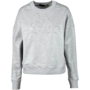Love Moschino, Dames, Sweatshirts & Hoodies, Grijs, Maat: S Spandex,