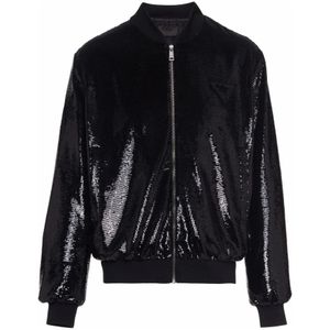 Prada Sequinned Bomberjack , Black , Heren , Maat: S