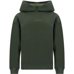 Dsquared2, Heren, Sweatshirts & Hoodies, Groen, Maat: M Katoen,