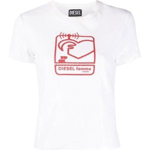 Diesel, Dames, Tops, Wit, Maat: XS Katoen,