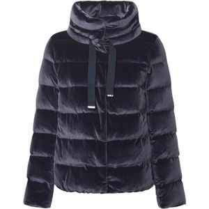 Herno, Dames, Jassen, Blauw, Maat: S Velours,