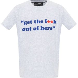 Dsquared2, Heren, Tops, Grijs, Maat: L