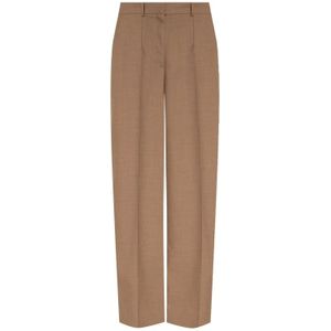 Burberry, Dames, Broeken, Bruin, Maat: 2XS Wol,