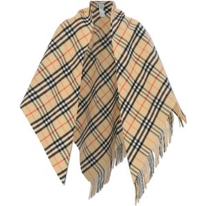 Burberry - Wool Poncho - Beige - Tijdloze Klassieke Stijl