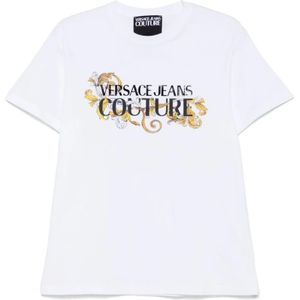 Versace Jeans Couture, Heren, Tops, Wit, Maat: L Katoen,