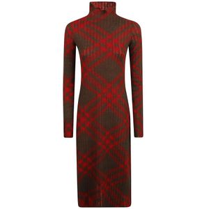 Burberry, Dames, Jurken, Rood, Maat: M Wol,