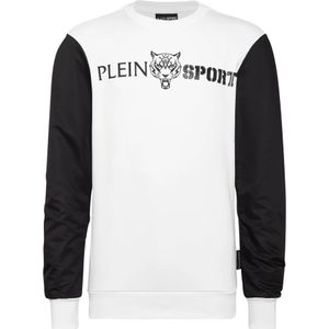 Plein Sport, Heren, Sweatshirts & Hoodies, Wit, Maat: M Katoen,
