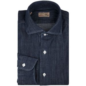 Barba, Heren, Overhemden, Blauw, Maat: 4XL Katoen,