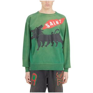 ©Saint M××××××, Heren, Sweatshirts & Hoodies, Groen, Maat: M Katoen,