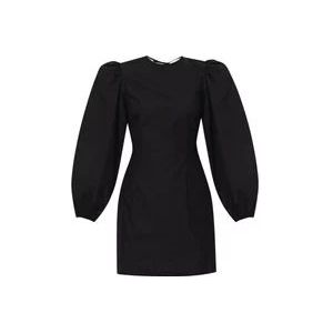 Ganni Jurk met pofmouwen , Black , Dames , Maat: M