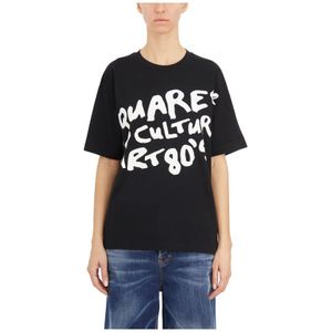 Dsquared2, Dames, Tops, Zwart, Maat: S