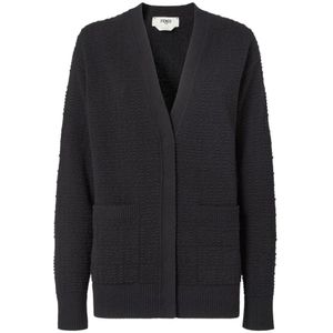 Fendi, Dames, Truien, Zwart, Maat: 2XS Wol,